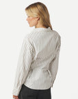NEO NOIR BLOUSE LYTRA STRIPE SHIRT BLACK STRIPED