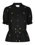 NEO NOIR BLOUSE SAVY FLOWER EMB BLACK