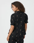 NEO NOIR BLOUSE SAVY FLOWER EMB BLACK