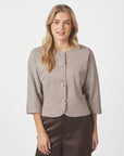 NEO NOIR BLAZER MESTO JACKET LIGHT HERRINGBONE WHITE BROWN
