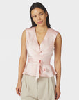 NEO NOIR TOP RISETTA HEAVY SATEEN LIGHT PINK