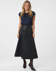 NEO NOIR ROK RAYA FAUX LEATHER SKIRT BLACK