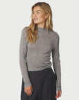 NEO NOIR TOP TEDDU FINE RIB BLOUSE ANTRACIT MELANGE