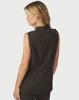 NEO NOIR GILET FINNA STRUCTURE VEST DARK BROWN