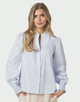 NEO NOIR BLOUSE ASTRIDA STRIPE STONE LIGHT BLUE