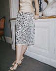 NEO NOIR ROK GILLA FLOWER SEQUINS SKIRT CREME