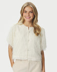 NEO NOIR BLOUSE AISA FRILLY TOP CREME