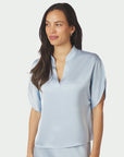 NEO NOIR BLOUSE ANELLE HEAVY SATEEN LIGHT BLUE