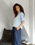 NEO NOIR BLOUSE ANELLE HEAVY SATEEN LIGHT BLUE
