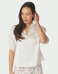 NEO NOIR BLOUSE ANELLE HEAVY SATEEN PEARL