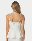 NEO NOIR TOP KAELA HEAVY SATEEN LACE PEARL