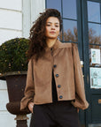 NEO NOIR JACKET TIRSA FAUX SUEDE COGNAC