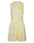 NEO NOIR JURK MAY SOLID CHIFFON DRESS LIGHT YELLOW