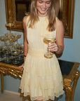 NEO NOIR JURK MAY SOLID CHIFFON DRESS LIGHT YELLOW