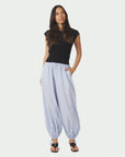 NEO NOIR PANTS ROXANE BALLOON DOUBLE STRIPE LIGHT BLUE