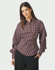 NEO NOIR BLOUSE NEOELLA MEDIUM CHECK SHIRT PLUM