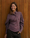 NEO NOIR BLOUSE NEOELLA MEDIUM CHECK SHIRT PLUM