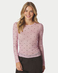 NEO NOIR BLOUSE ELLA SPACE DOT TOP LIGHT PINK