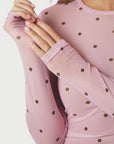 NEO NOIR BLOUSE ELLA SPACE DOT TOP LIGHT PINK