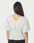NEO NOIR BLOUSE SAPURA MINI DOT WHITE