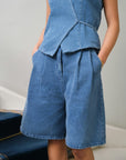NEO NOIR SHORT ROSEL DENIM BLUE