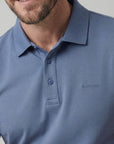 STATE OF ART POLO PIQUE MET 3D RUBBERPRINT MIDDENBLAUW