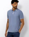 STATE OF ART POLO JERSEY MET STRUCTUURDESSIN MIDDENBLAUW/KIT