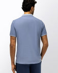 STATE OF ART POLO JERSEY MET STRUCTUURDESSIN MIDDENBLAUW/KIT