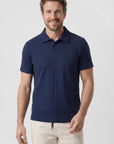 STATE OF ART POLO JERSEY MET STRUCTUURSTREEP MARINE