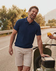 STATE OF ART POLO JERSEY MET STRUCTUURSTREEP MARINE