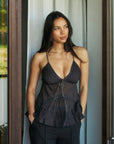NEO NOIR TOP ELVENA S VOILE DARK BROWN