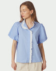 NEO NOIR BLOUSE ULIA STRIPE BLUE STRIPE