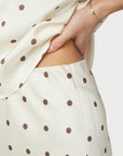 NEO NOIR ROK BOVARY DOTTED SKIRT CREME
