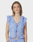 NEO NOIR TOP JOLIA STRIPE BLOUSE LIGHT BLUE
