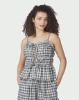 NEO NOIR TOP SEYLOR CHECK BLACK
