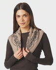 NEO NOIR SJAAL ADELINA PAISLEY KNIT SCARF BEIGE MELANGE