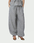 NEO NOIR PANTS ROXANE BALLOON CHECK BLACK