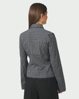 NEO NOIR BLOUSE CATHY ZIP SHIRT CHECK BLACK