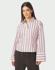 NEO NOIR BLOUSE ROSA WIDE STRIPE SHIRT LIGHT PINK
