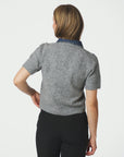 NEO NOIR VEST AMORIA KNIT CARDIGAN GREY MELANGE