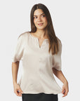 NEO NOIR BLOUSE JOSINE HEAVY SATEEN CHAMPAGNE
