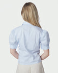 NEO NOIR BLOUSE FRANNIE SOFT STRIPE SHIRT LIGHT BLUE