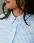 NEO NOIR BLOUSE FRANNIE SOFT STRIPE SHIRT LIGHT BLUE