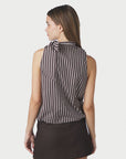 NEO NOIR TOP VEDA WIDE STRIPE DARK BROWN