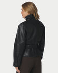 NEO NOIR JAS JACLYN FAUX LEATHER JACKET BLACK