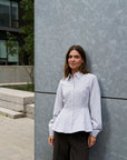 NEO NOIR BLOUSE SAMIRA STRIPE SHIRT TAUPE STRIPE
