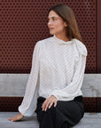 NEO NOIR BLOUSE DORELLIE DOT OFF WHITE