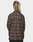 NEO NOIR BLOUSE DITA FLANNEL CHECK SHIRT BROWN