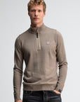 BUTCHER OF BLUE PULLOVER CLIFDEN HALFZIP CASABLANCA BEIGE