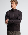 BUTCHER OF BLUE PULLOVER CLIFDEN HALFZIP TOPAZ BROWN